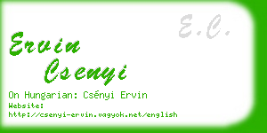 ervin csenyi business card